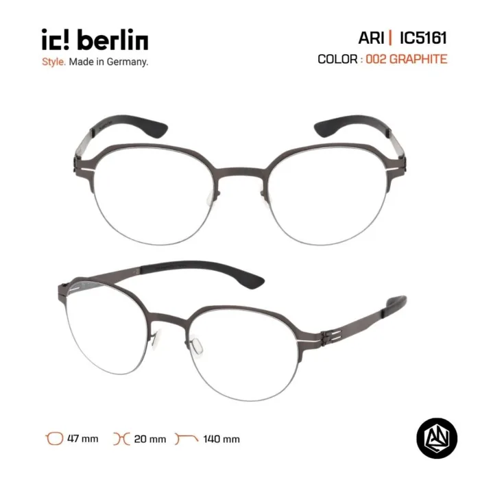 ic! berlin Ari IC5161 กรอบแว่นตา Metal ทรง Rounded Minimal Screwless Design - Image 4