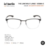 ic! berlin The Lone Wolf Large IC5064-D กรอบแว่นตา Metal ทรง Rounded Square Minimal Screwless Design - Image 5