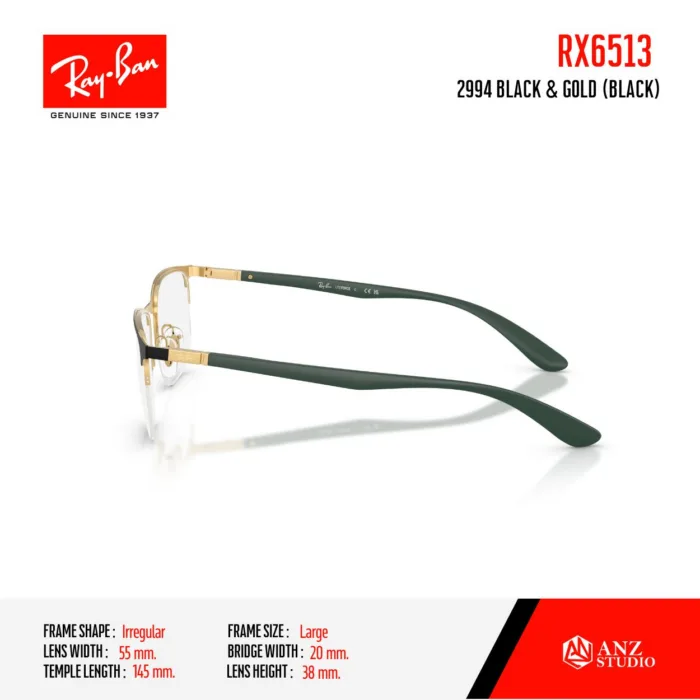 RayBan RX6513 กรอบแว่นสายตา ทรง Semi Rimless - Image 6