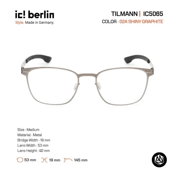 ic! berlin Tilmann IC5065 กรอบแว่นตา Metal ทรง Rounded Square Minimal Screwless Design - Image 5