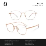 กรอบแว่นตาโลหะ vanta. Ellis น้ำหนักเบา ทรง Geometric Square ตัดเลนส์สายตาได้ - Image 4