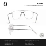 แว่นกรองแสงสีฟ้า  vanta. Halo น้ำหนักเบา ทรง Aviator Square ตัดเลนส์สายตาได้ - Image 4