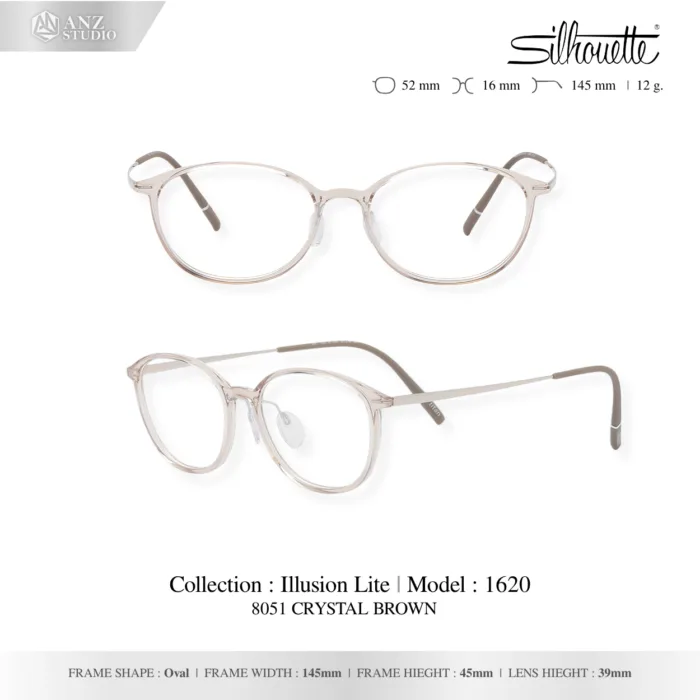 Silhouette Illusion Lite 1620 กรอบแว่นสายตา Silhouette ของแท้ ทรง Oval กรอบ Titanium SPX+ น้ำหนักเบา รับประกัน 1 ปี - Image 5