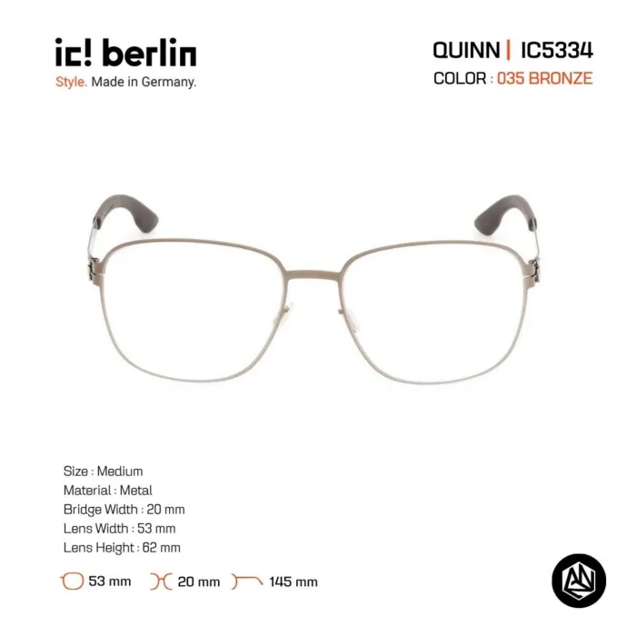 ic! berlin Quinn IC5334 กรอบแว่นตา Metal ทรง Rounded Square Minimal Screwless Design - Image 5