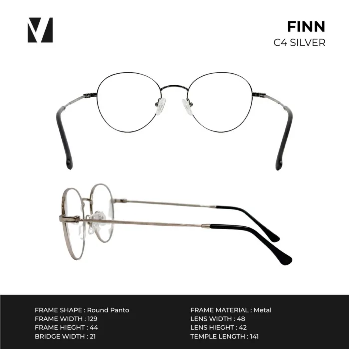 กรอบแว่นตาโลหะ vanta. FINN น้ำหนักเบา ทรง Round Panto ตัดเลนส์สายตาได้ - Image 4