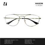 กรอบแว่นตาโลหะ vanta. MASON ทรง Navigator Aviator Double Bridge ตัดเลนส์สายตาได้ - Image 4