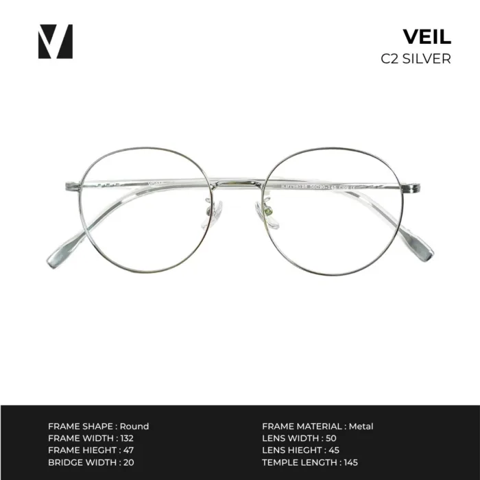 กรอบแว่นตาโลหะ vanta. VEIL น้ำหนักเบา ทรง Round ตัดเลนส์สายตาได้ - Image 4