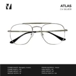กรอบแว่นตาโลหะ vanta. ATLAS น้ำหนักเบา ทรง Navigator Aviator Double Bridge ตัดเลนส์สายตาได้ - Image 4