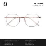 กรอบแว่นตาโลหะ vanta. ROWAN น้ำหนักเบา ทรง Geometric Square ตัดเลนส์สายตาได้ - Image 4