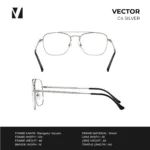 กรอบแว่นตาโลหะ vanta. VECTOR น้ำหนักเบา ทรง Navigator Square Double Bridge ตัดเลนส์สายตาได้ - Image 4