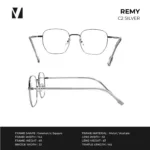 กรอบแว่นตาโลหะ vanta. REMY น้ำหนักเบา ทรง Geometric Square ตัดเลนส์สายตาได้ - Image 4