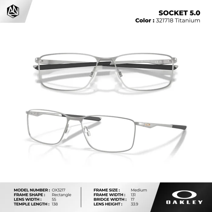 กรอบแว่นตา OAKLEY OX3217 SOCKET 5.0 กรอบโลหะ เบาพิเศษ แข็งแรง ของแท้รับประกัน 2 ปี - Image 5