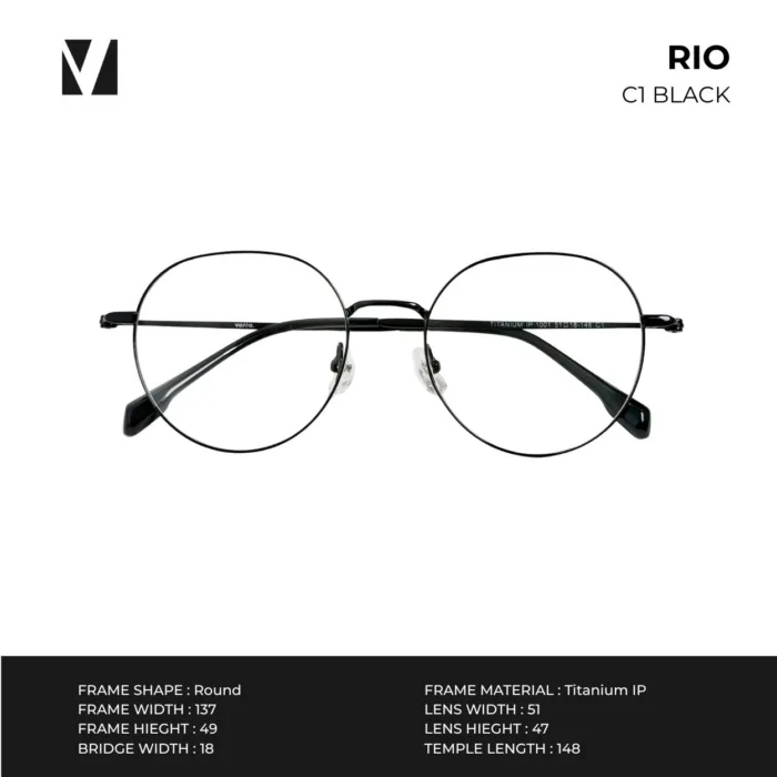 กรอบแว่นตา vanta. RIO วัสดุ Titanium IP ทรง Round น้ำหนักเบา ตัดเลนส์สายตาได้ - Image 4