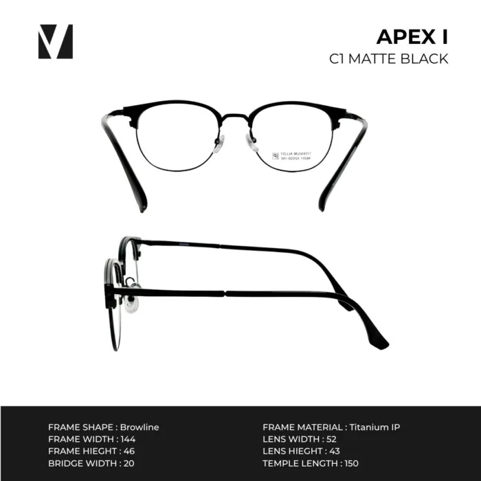 กรอบแว่นตา vanta. APEX I พร้อม Clip-on แม่เหล็ก เลนส์ Polarized Titanium IP ทรง Browline ตัดเลนส์สายตาได้ - Image 4