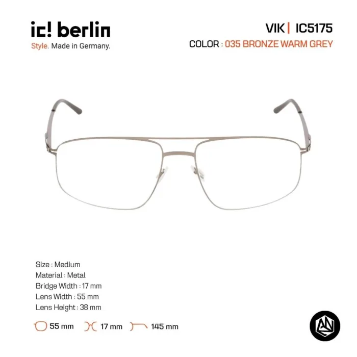 ic! berlin Vik IC5175 กรอบแว่นตา Metal ทรง Rounded Square Minimal Screwless Design - Image 5