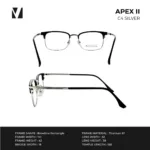 กรอบแว่นตา vanta. APEX II พร้อม Clip-on แม่เหล็ก เลนส์ Polarized Titanium IP ทรง Browline Rectangle ตัดเลนส์สายตาได้ - Image 4