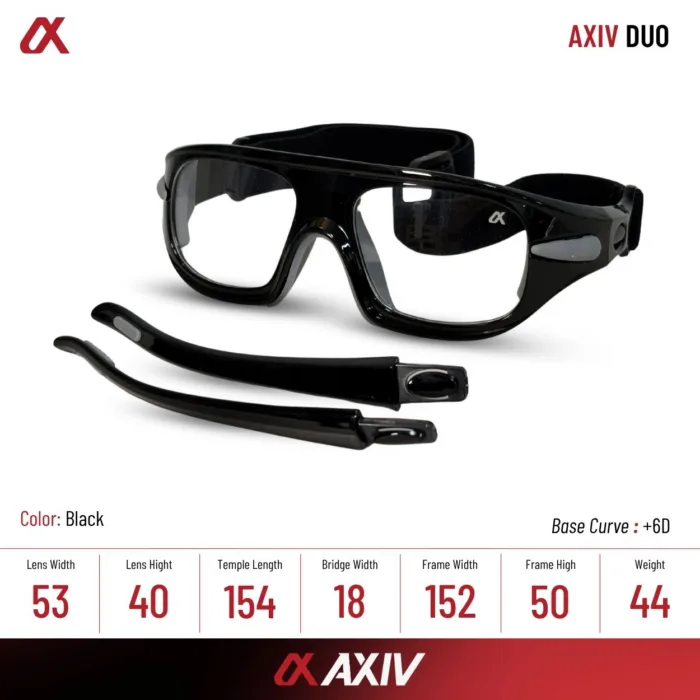 AXIV DUO แว่นตากีฬา 2in1 เปลี่ยนขาแว่นและสายรัดได้ กรอบโค้งกระชับ ตัดเลนส์ตามค่าสายตาได้ - Image 5
