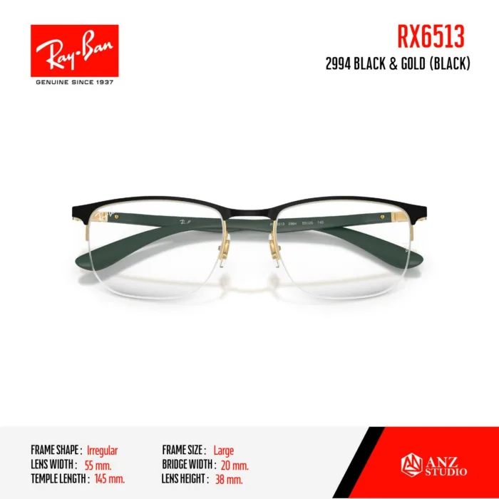 RayBan RX6513 กรอบแว่นสายตา ทรง Semi Rimless - Image 7