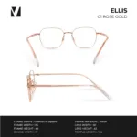 กรอบแว่นตาโลหะ vanta. Ellis น้ำหนักเบา ทรง Geometric Square ตัดเลนส์สายตาได้ - Image 5