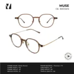 แว่นกรองแสงสีฟ้า vanta. Muse Titanium / TR น้ำหนักเบา ทรง Panto Round ตัดเลนส์สายตาได้ - Image 4