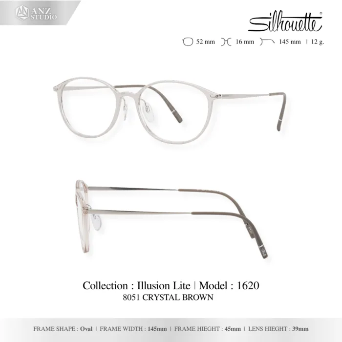 Silhouette Illusion Lite 1620 กรอบแว่นสายตา Silhouette ของแท้ ทรง Oval กรอบ Titanium SPX+ น้ำหนักเบา รับประกัน 1 ปี - Image 4
