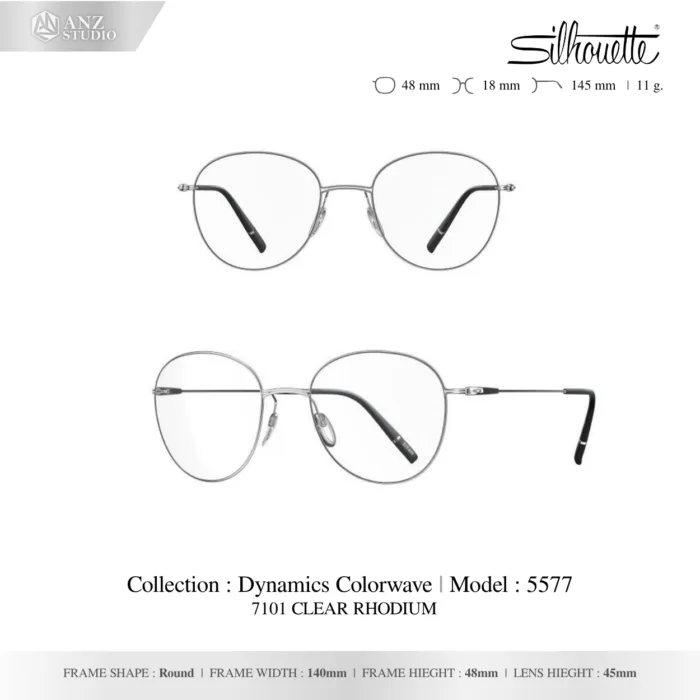 Silhouette Dynamics Colorwave 5577 กรอบแว่นสายตา Silhouette ของแท้ ทรง Round กรอบ Titanium น้ำหนักเบา รับประกัน 1 ปี - Image 5