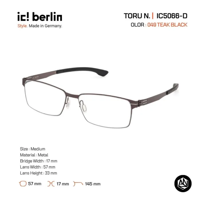 ic! berlin TORU N. IC5066-D กรอบแว่นตา Metal ทรง Square Minimal Screwless Design - Image 6