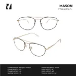 กรอบแว่นตาโลหะ vanta. MASON ทรง Navigator Aviator Double Bridge ตัดเลนส์สายตาได้ - Image 5