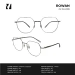 กรอบแว่นตาโลหะ vanta. ROWAN น้ำหนักเบา ทรง Geometric Square ตัดเลนส์สายตาได้ - Image 5