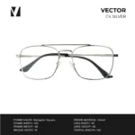 กรอบแว่นตาโลหะ vanta. VECTOR น้ำหนักเบา ทรง Navigator Square Double Bridge ตัดเลนส์สายตาได้ - Image 5