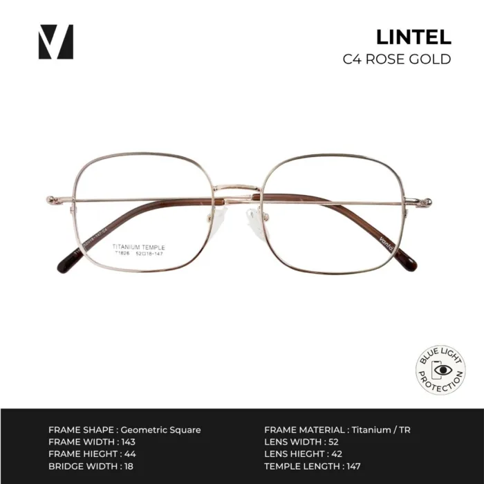 แว่นกรองแสงสีฟ้า vanta. LINTEL น้ำหนักเบา ทรง Geometric Square ตัดเลนส์สายตาได้ - Image 5