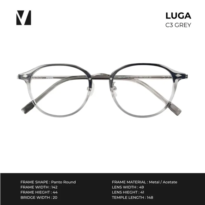 กรอบแว่นตาโลหะ vanta. LUGA น้ำหนักเบา ทรง Panto Round ตัดเลนส์สายตาได้ - Image 5