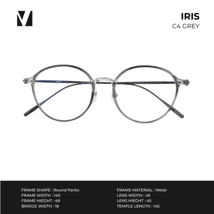 กรอบแว่นตาโลหะ vanta. IRIS น้ำหนักเบา ทรง Round Panto ตัดเลนส์สายตาได้ - Image 5