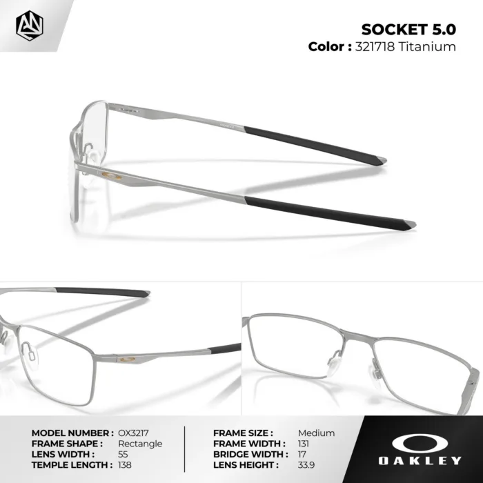 กรอบแว่นตา OAKLEY OX3217 SOCKET 5.0 กรอบโลหะ เบาพิเศษ แข็งแรง ของแท้รับประกัน 2 ปี - Image 6