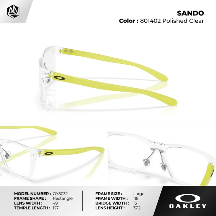 กรอบแว่นตาเด็ก OAKLEY OY8032D SANDO ทรง Rectangle น้ำหนักเบา Ace-Fit ของแท้รับประกัน 2 ปี - Image 6