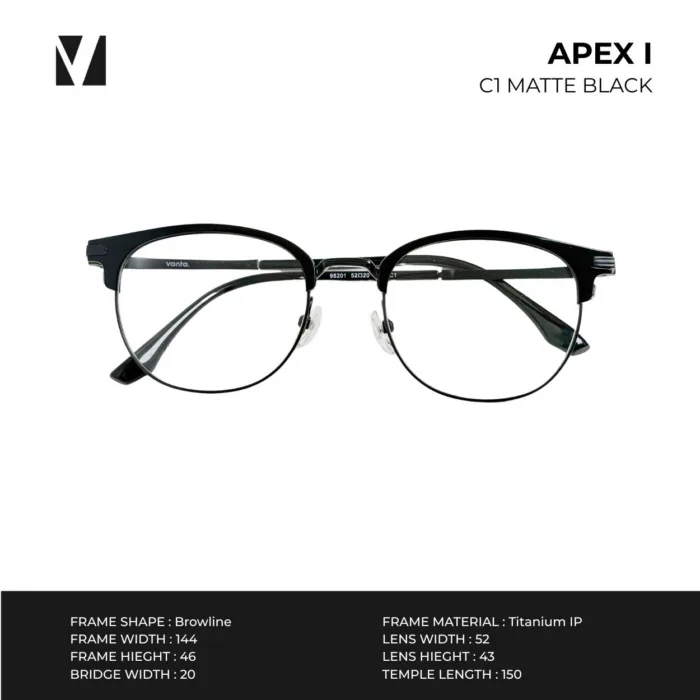 กรอบแว่นตา vanta. APEX I พร้อม Clip-on แม่เหล็ก เลนส์ Polarized Titanium IP ทรง Browline ตัดเลนส์สายตาได้ - Image 5