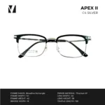 กรอบแว่นตา vanta. APEX II พร้อม Clip-on แม่เหล็ก เลนส์ Polarized Titanium IP ทรง Browline Rectangle ตัดเลนส์สายตาได้ - Image 5