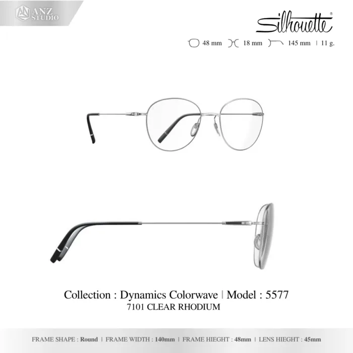 Silhouette Dynamics Colorwave 5577 กรอบแว่นสายตา Silhouette ของแท้ ทรง Round กรอบ Titanium น้ำหนักเบา รับประกัน 1 ปี - Image 6