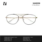 กรอบแว่นตาโลหะ vanta. MASON ทรง Navigator Aviator Double Bridge ตัดเลนส์สายตาได้ - Image 6