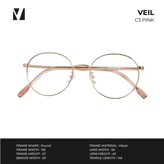 กรอบแว่นตาโลหะ vanta. VEIL น้ำหนักเบา ทรง Round ตัดเลนส์สายตาได้ - Image 6