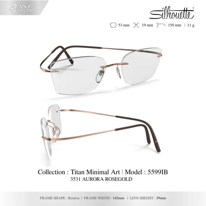 Silhouette Titan Minimal Art 5599 กรอบแว่นสายตา Silhouette ของแท้ กรอบ Titanium ไร้ขอบ น้ำหนักเบา รับประกัน 1 ปี - Image 6