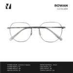 กรอบแว่นตาโลหะ vanta. ROWAN น้ำหนักเบา ทรง Geometric Square ตัดเลนส์สายตาได้ - Image 6
