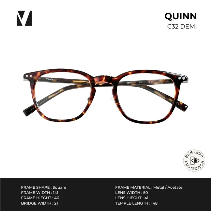 แว่นกรองแสงสีฟ้า vanta. QUINN น้ำหนักเบา ทรง Square ตัดเลนส์สายตาได้ - Image 6