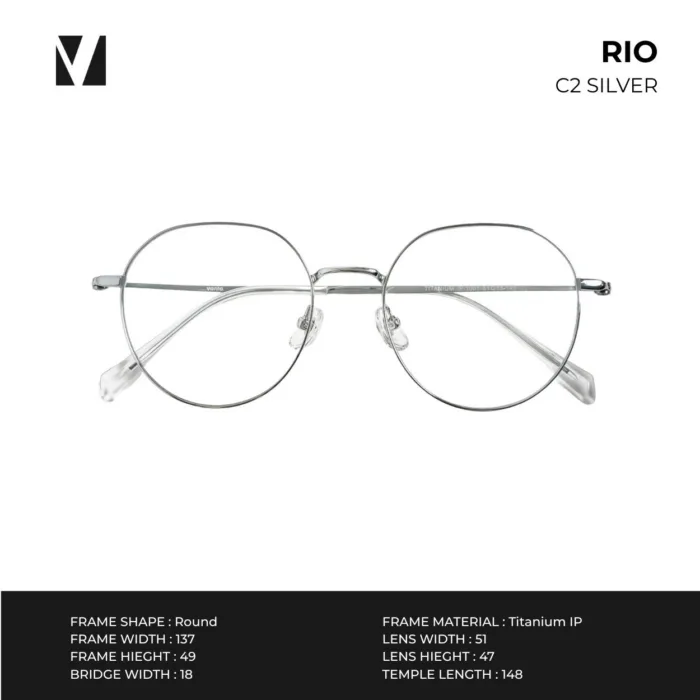 กรอบแว่นตา vanta. RIO วัสดุ Titanium IP ทรง Round น้ำหนักเบา ตัดเลนส์สายตาได้ - Image 6
