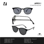 กรอบแว่นตา vanta. APEX I พร้อม Clip-on แม่เหล็ก เลนส์ Polarized Titanium IP ทรง Browline ตัดเลนส์สายตาได้ - Image 6