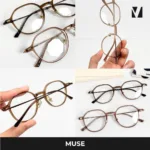 แว่นกรองแสงสีฟ้า vanta. Muse Titanium / TR น้ำหนักเบา ทรง Panto Round ตัดเลนส์สายตาได้ - Image 5
