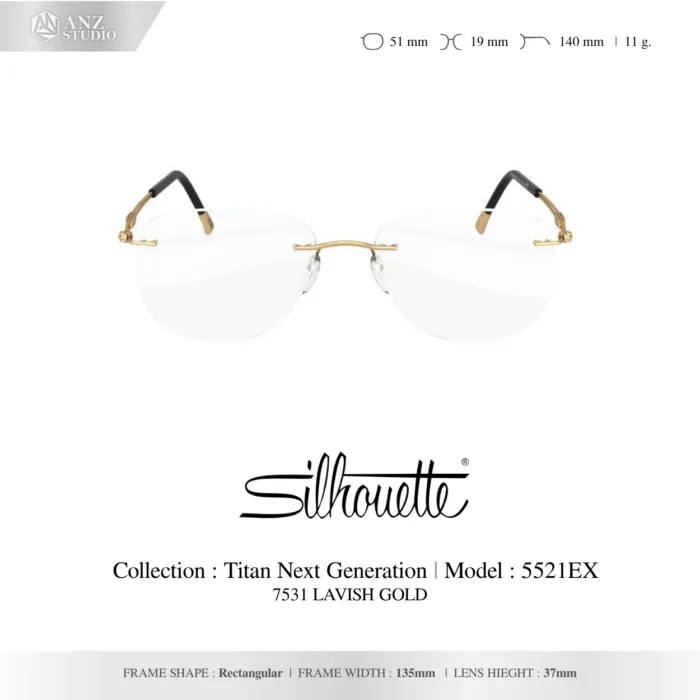 Silhouette Titan Next Generation 5521 กรอบแว่นสายตา Silhouette ของแท้ ทรง Rectangular กรอบ Titanium ไร้ขอบ น้ำหนักเบา รับประกัน 1 ปี - Image 7