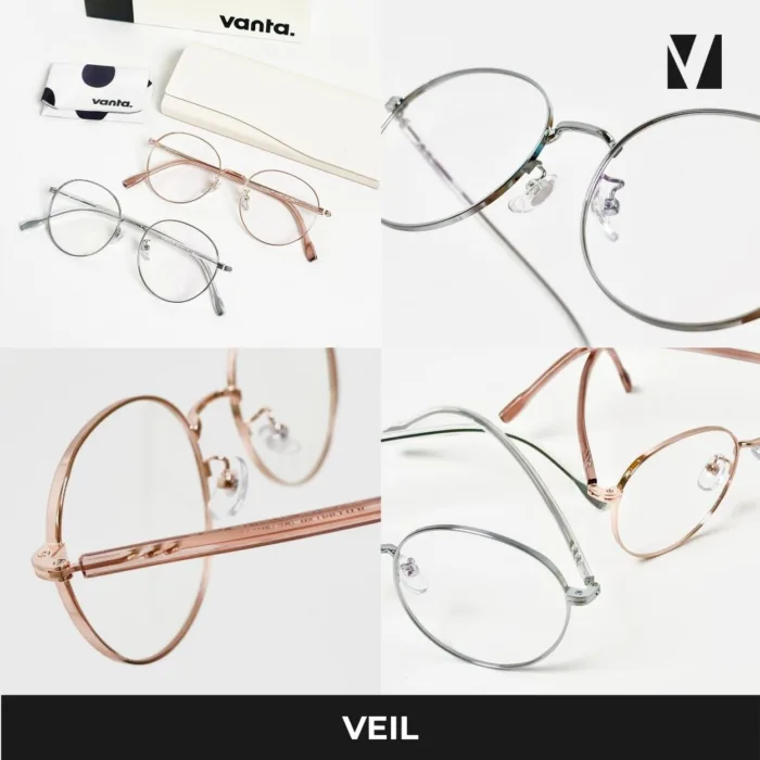 กรอบแว่นตาโลหะ vanta. VEIL น้ำหนักเบา ทรง Round ตัดเลนส์สายตาได้ - Image 7