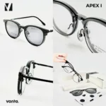 กรอบแว่นตา vanta. APEX I พร้อม Clip-on แม่เหล็ก เลนส์ Polarized Titanium IP ทรง Browline ตัดเลนส์สายตาได้ - Image 7
