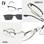 กรอบแว่นตา vanta. APEX III พร้อม Clip-on แม่เหล็ก เลนส์ Polarized Titanium IP ทรง Browline Rectangle ตัดเลนส์สายตาได้ - Image 7